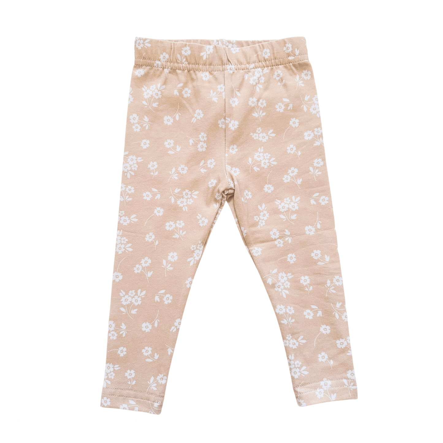 Organic Legging - Cream Floral - Harp Angel Boutique