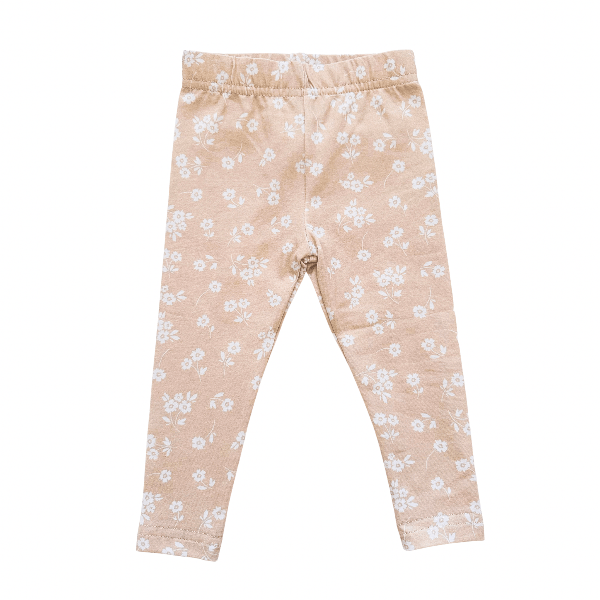 Organic Legging - Cream Floral - Harp Angel Boutique