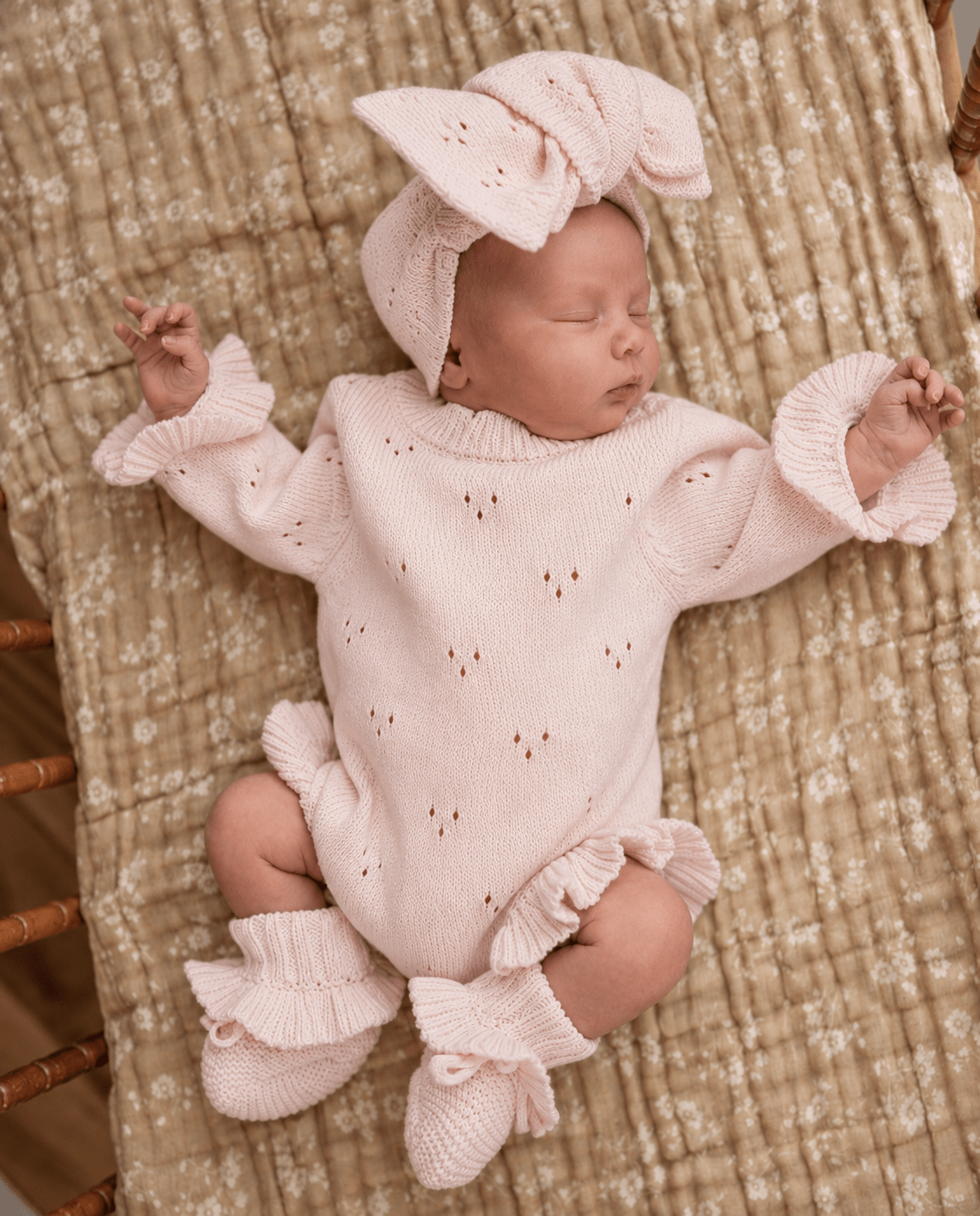 Pointelle Soft Blush Pink Ruffle Romper | Personalized Bundle - Harp Angel Boutique