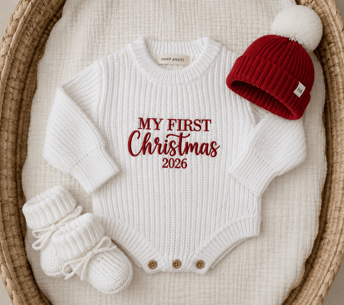 Red Organic Cotton Knit Baby Beanie Hat - Harp Angel Boutique