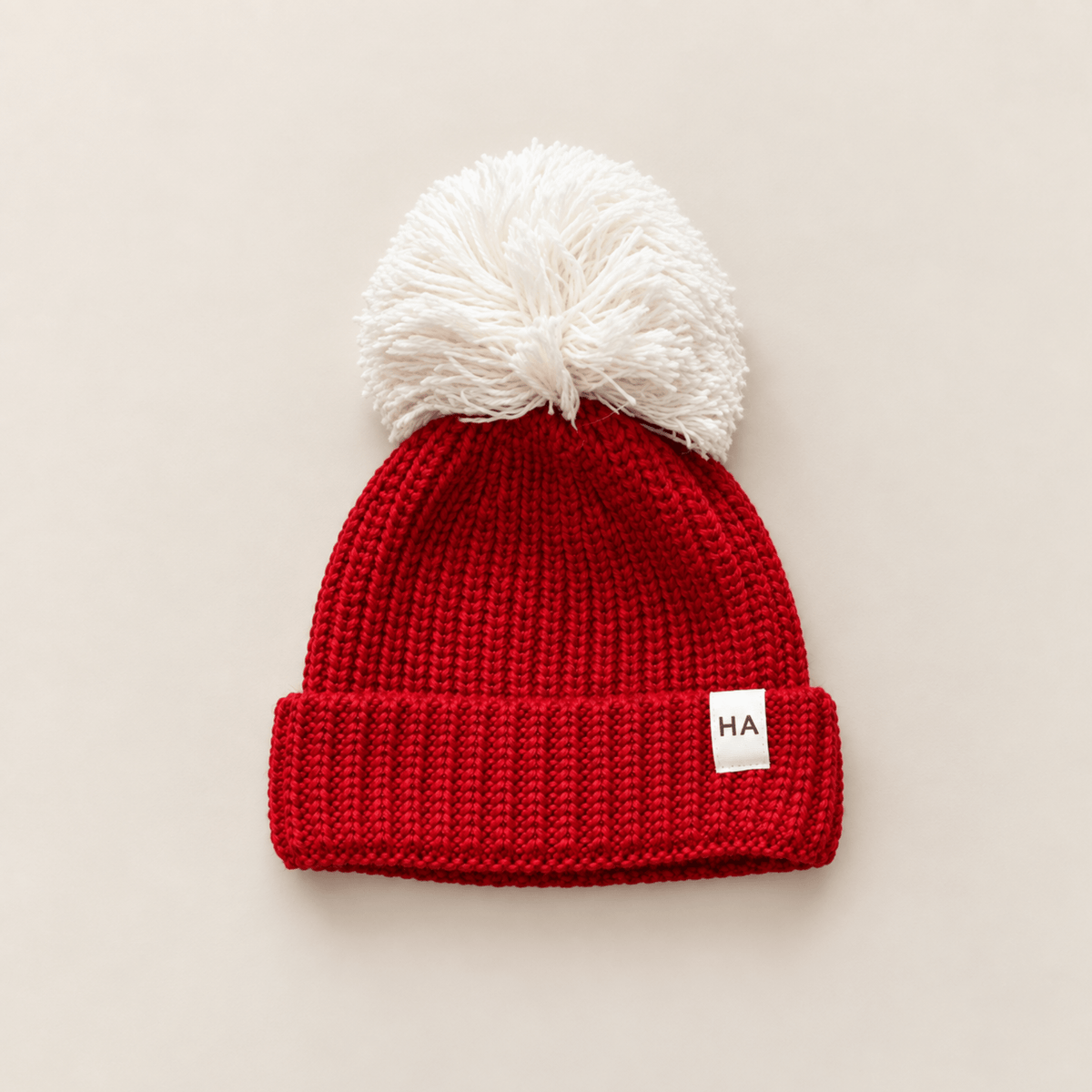 Red Organic Cotton Knit Baby Beanie Hat - Harp Angel Boutique