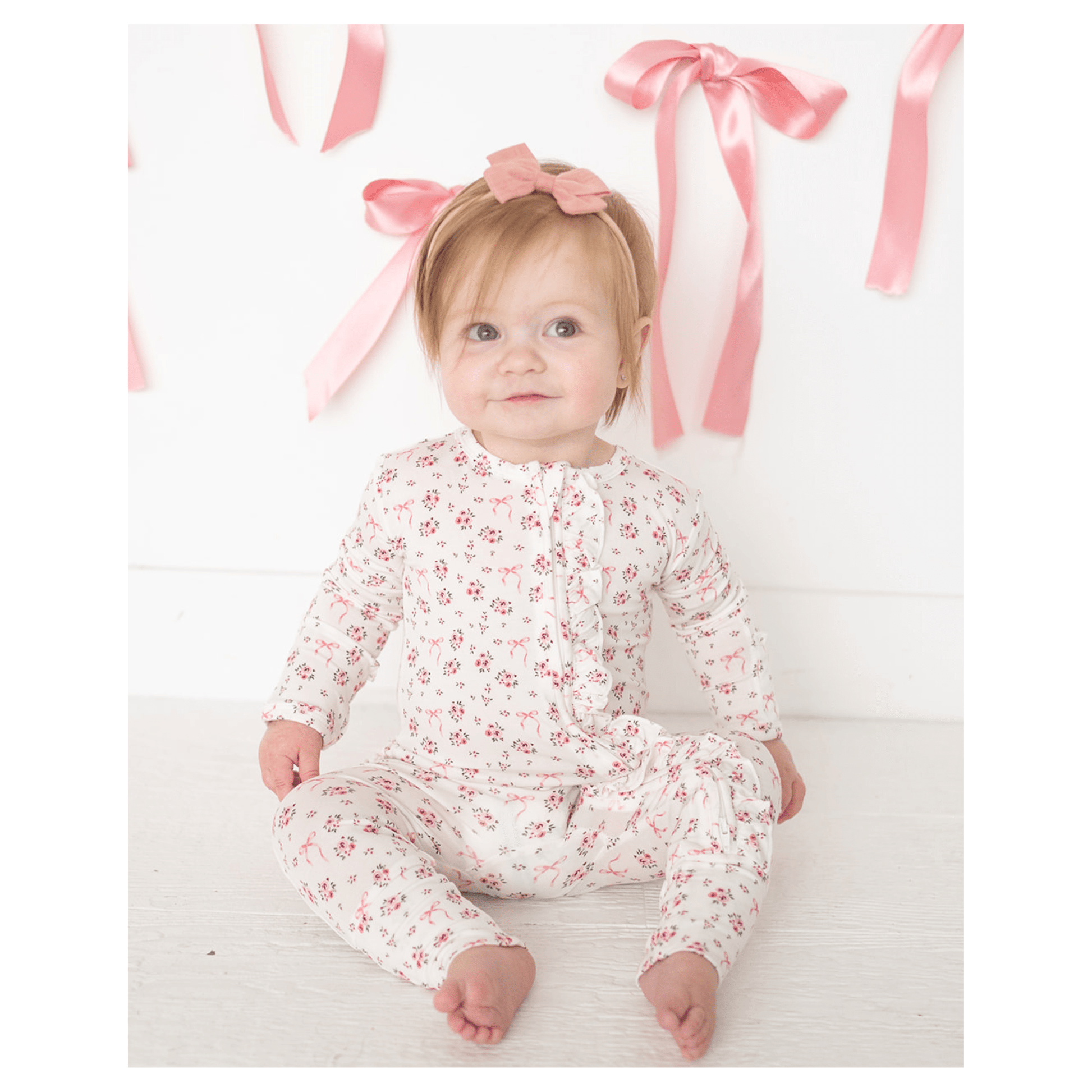 Ruffle Zipper One Piece - Cottage Floral - Harp Angel Boutique