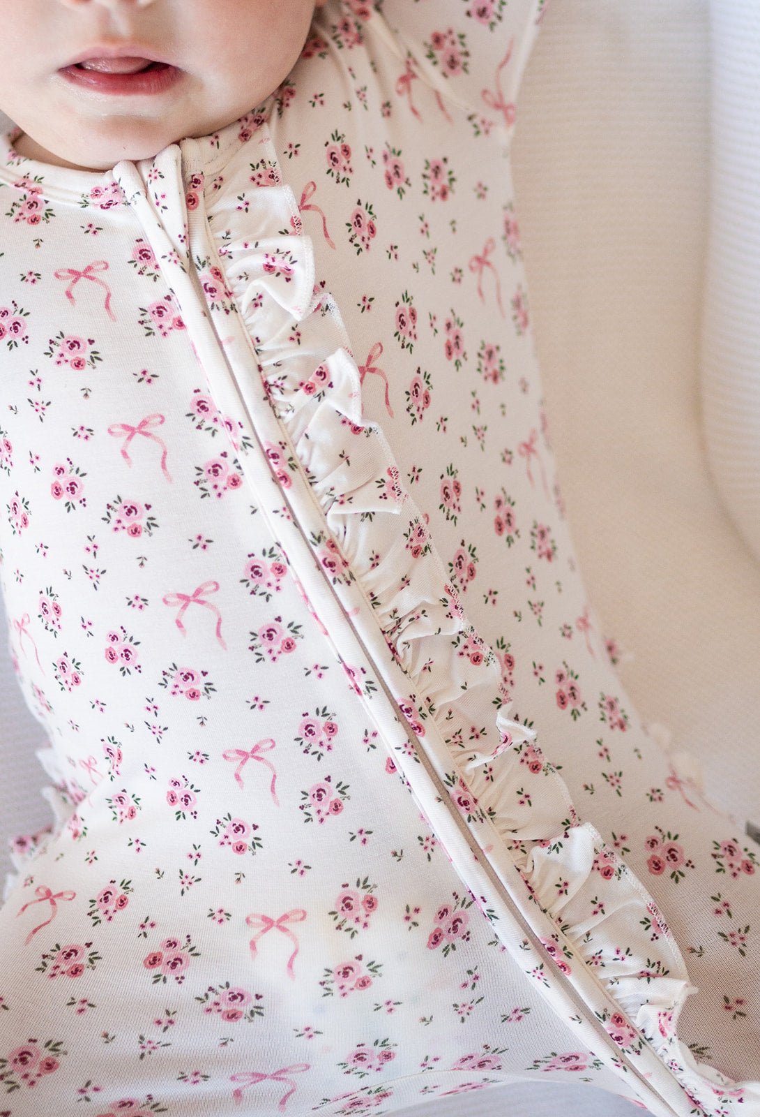 Ruffle Zipper One Piece - Cottage Floral - Harp Angel Boutique