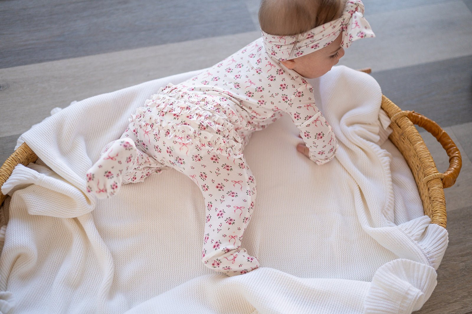 Ruffle Zipper One Piece - Cottage Floral - Harp Angel Boutique