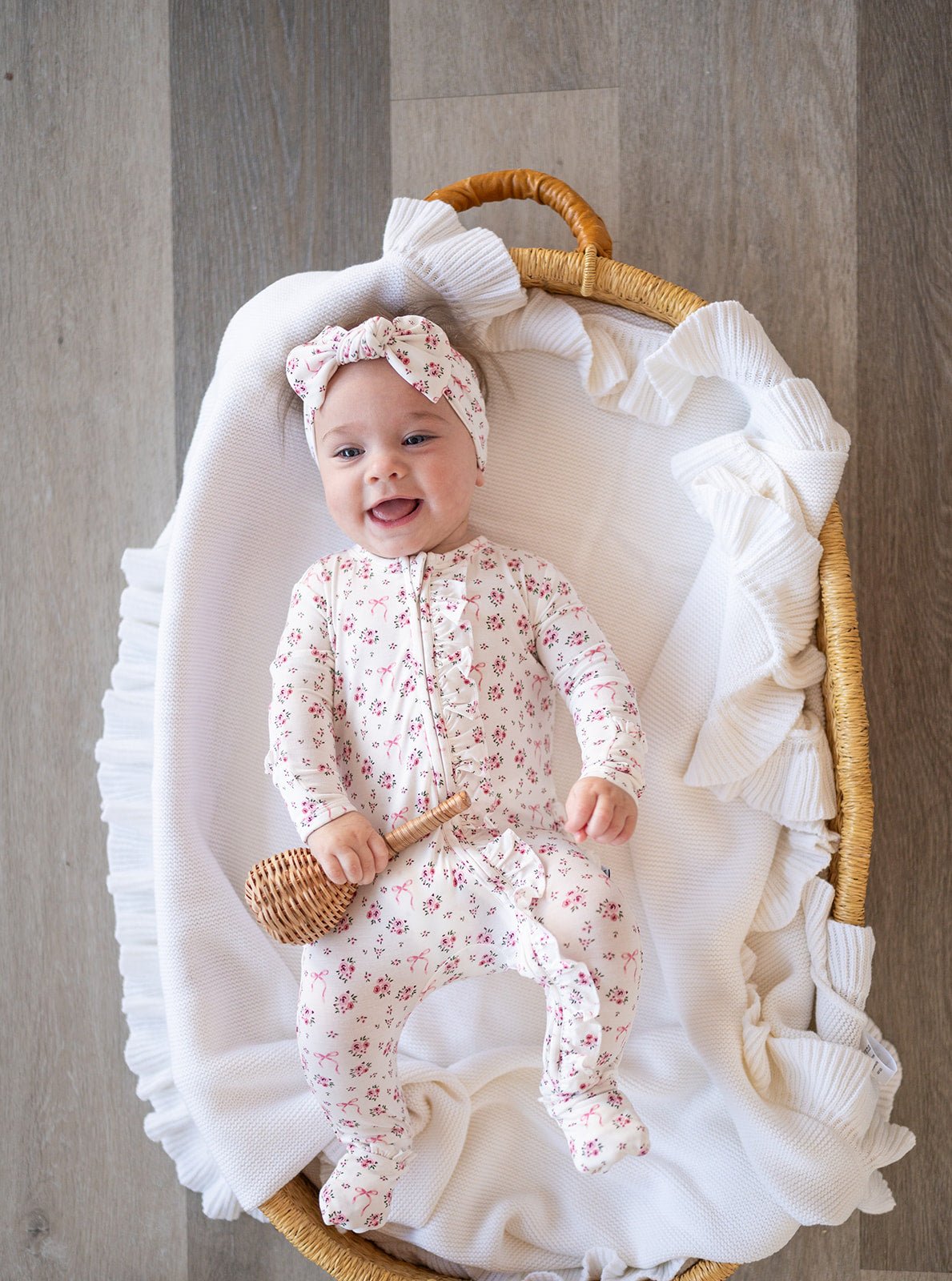 Ruffle Zipper One Piece - Cottage Floral - Harp Angel Boutique