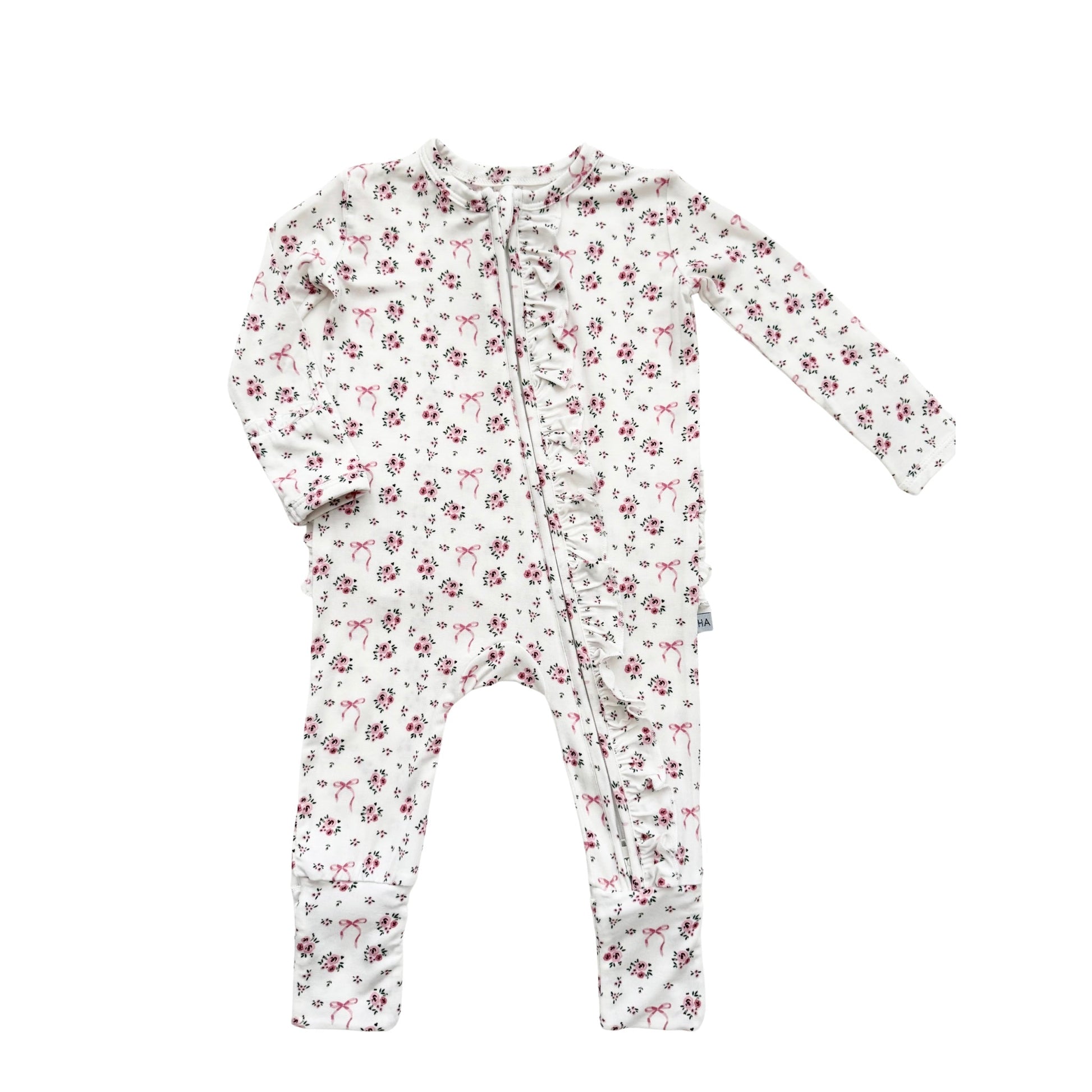 Ruffle Zipper One Piece - Cottage Floral - Harp Angel Boutique