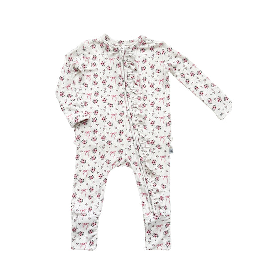 Ruffle Zipper One Piece - Cottage Floral - Harp Angel Boutique
