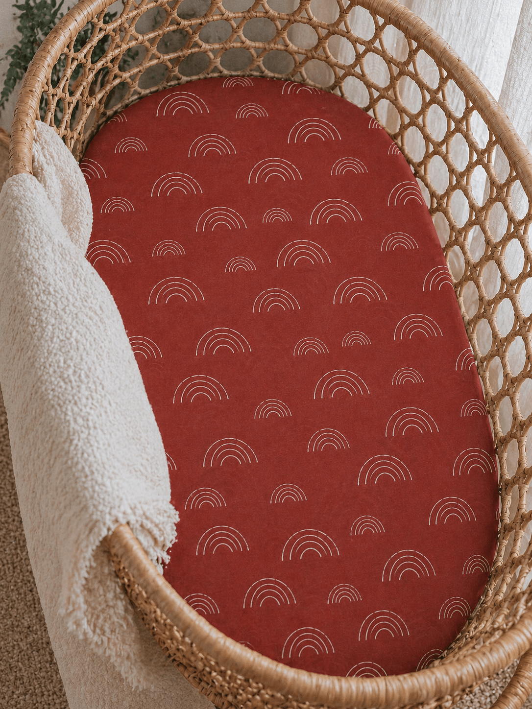 Rust Rainbow Bamboo Changing Pad Cover - Harp Angel Boutique