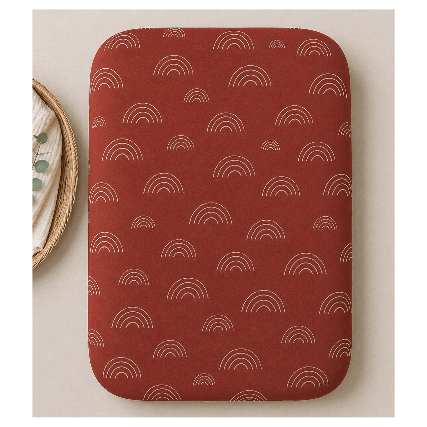 Rust Rainbow Bamboo Changing Pad Cover - Harp Angel Boutique