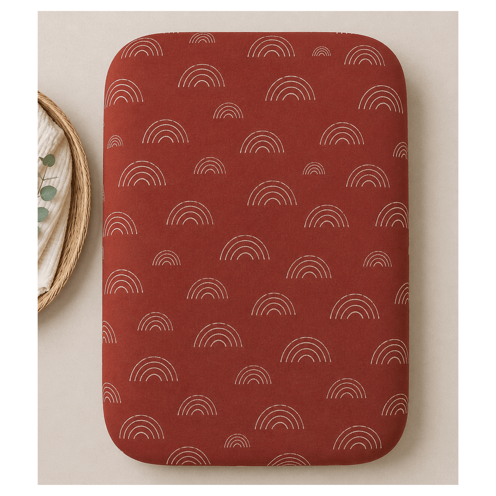 Rust Rainbow Bamboo Changing Pad Cover - Harp Angel Boutique