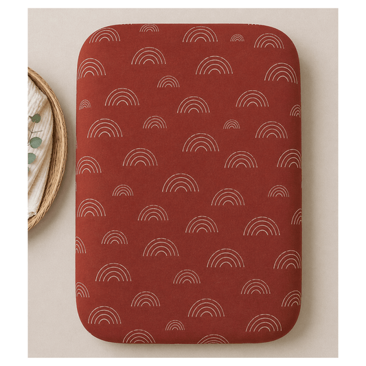 Rust Rainbow Bamboo Changing Pad Cover - Harp Angel Boutique