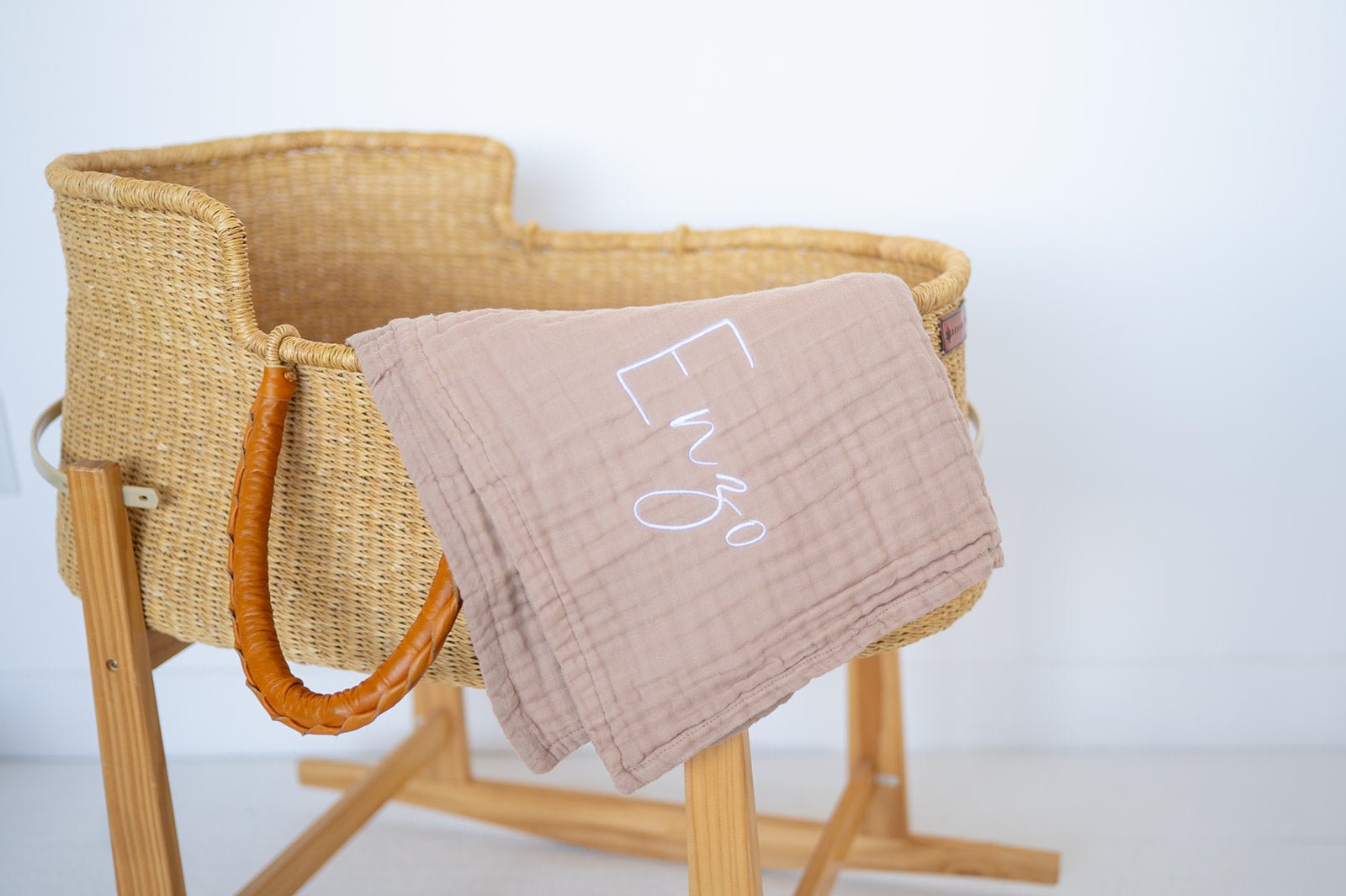 Taupe Organic Cotton Muslin Baby Blanket - Harp Angel Boutique