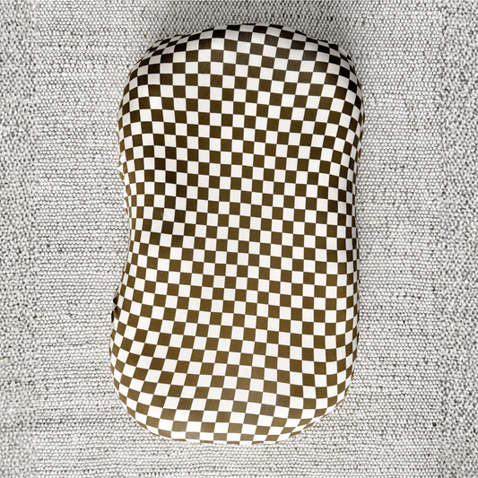 Toffee Checkered Bamboo Changing Pad Cover - Harp Angel Boutique