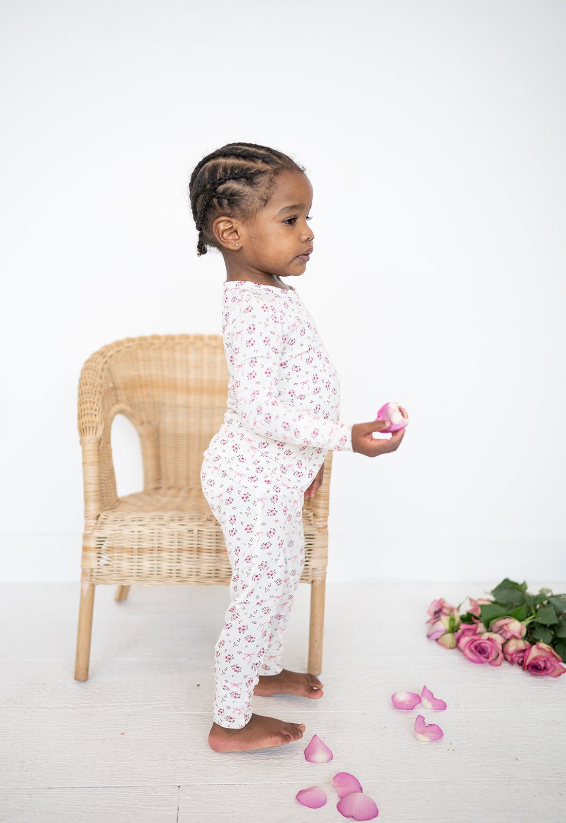 Cottage Floral Kids Pajama Set | Soft Bamboo 2-Piece PJs - Harp