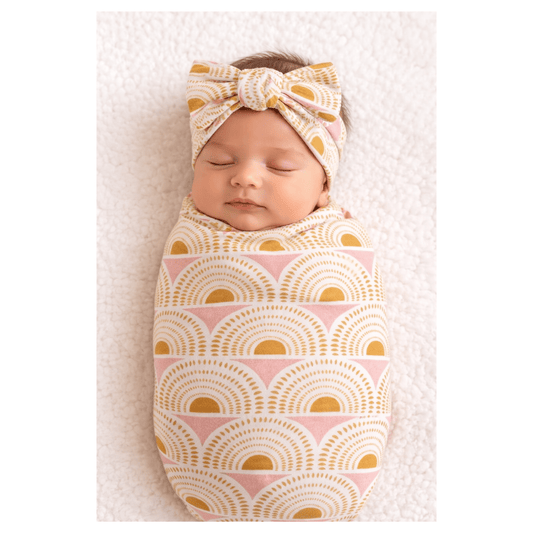 Vintage Sunshine Bamboo Baby Stretch Swaddle Blanket - Harp Angel Boutique