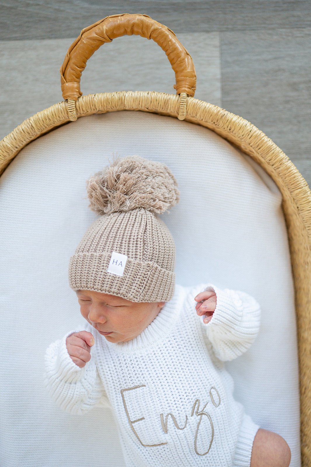 White Organic Cotton Knit Romper | Name Bundle - Harp Angel Boutique
