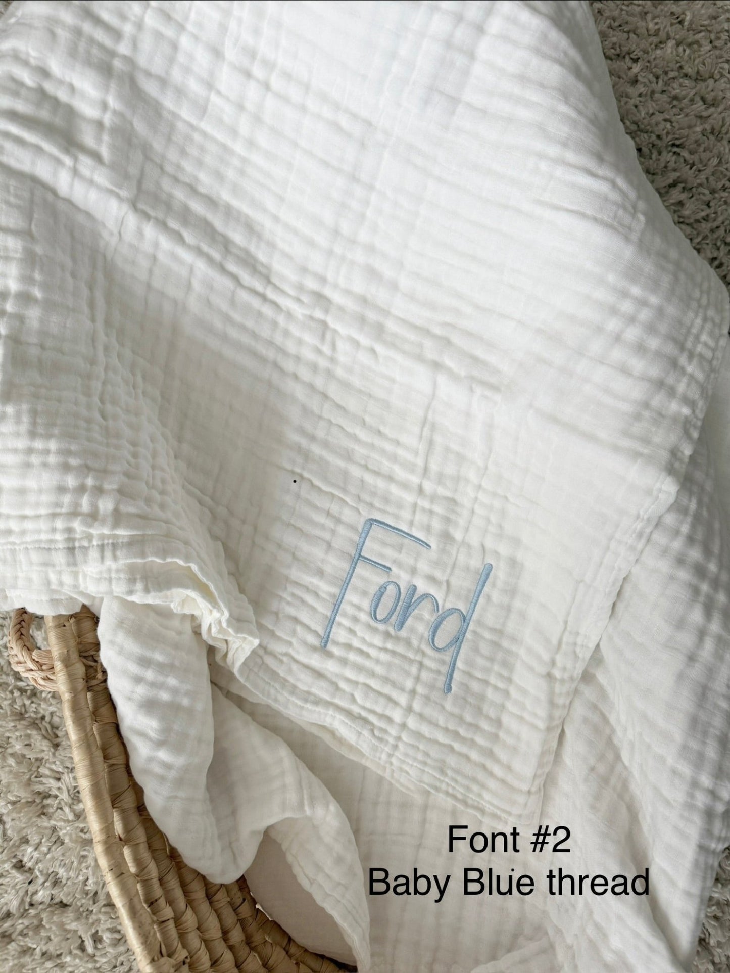 White Organic Muslin 6-Layer Blanket - Harp Angel Boutique
