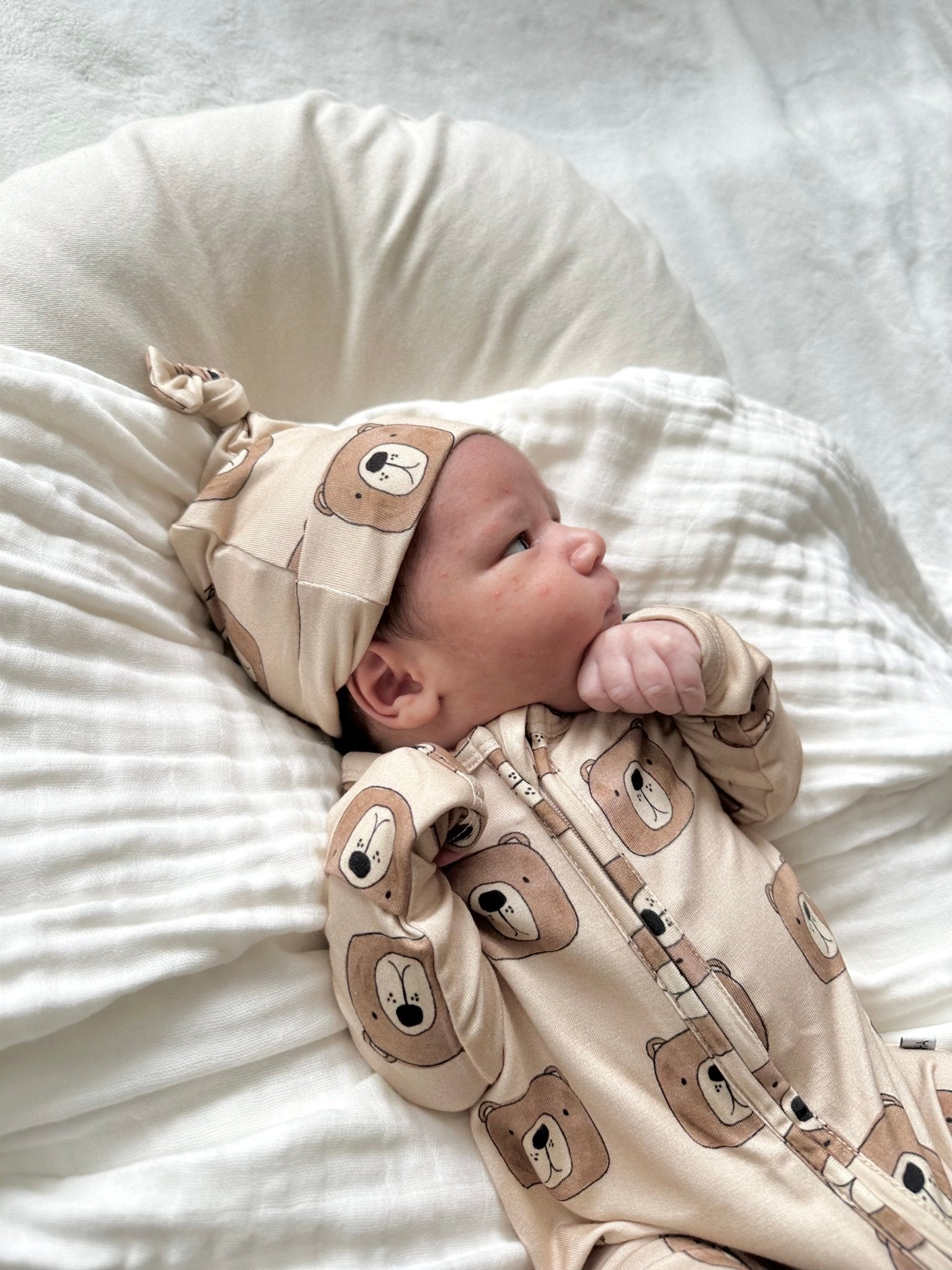 Zipper Romper - Brown Bear - Harp Angel Boutique