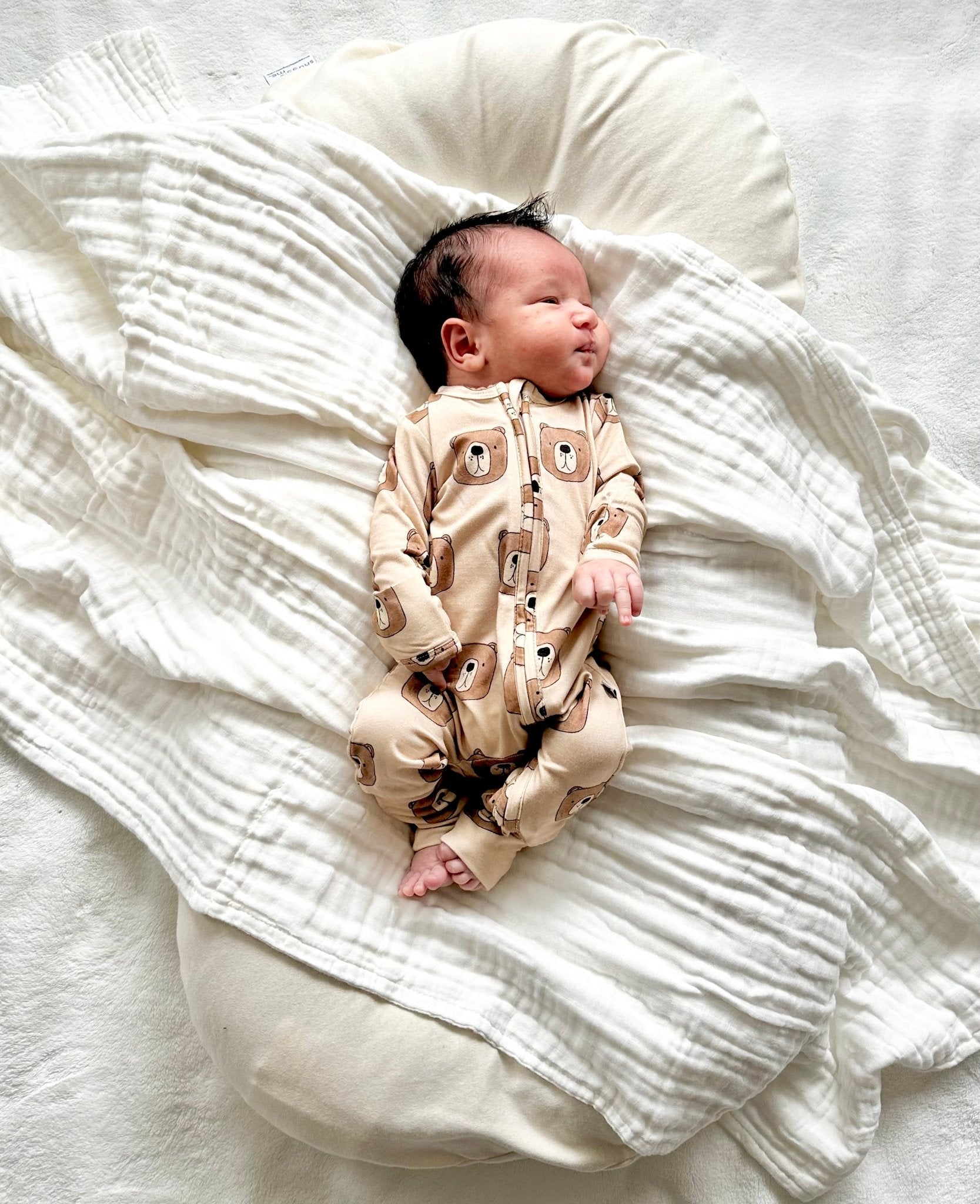 Zipper Romper - Brown Bear - Harp Angel Boutique