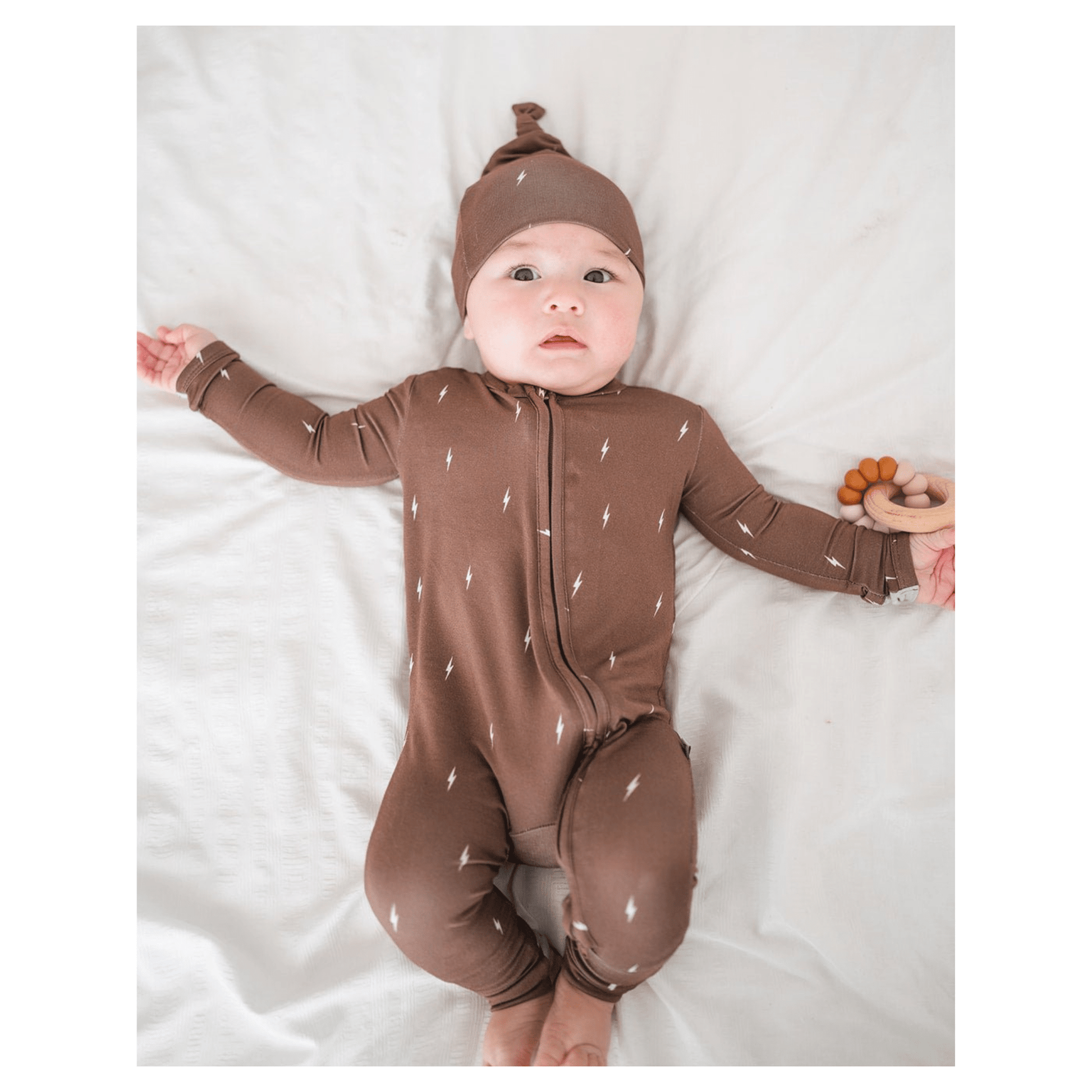 Zipper Romper - Brown Lightning - Harp Angel Boutique