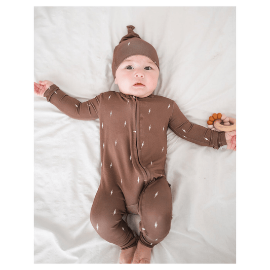 Zipper Romper - Brown Lightning - Harp Angel Boutique
