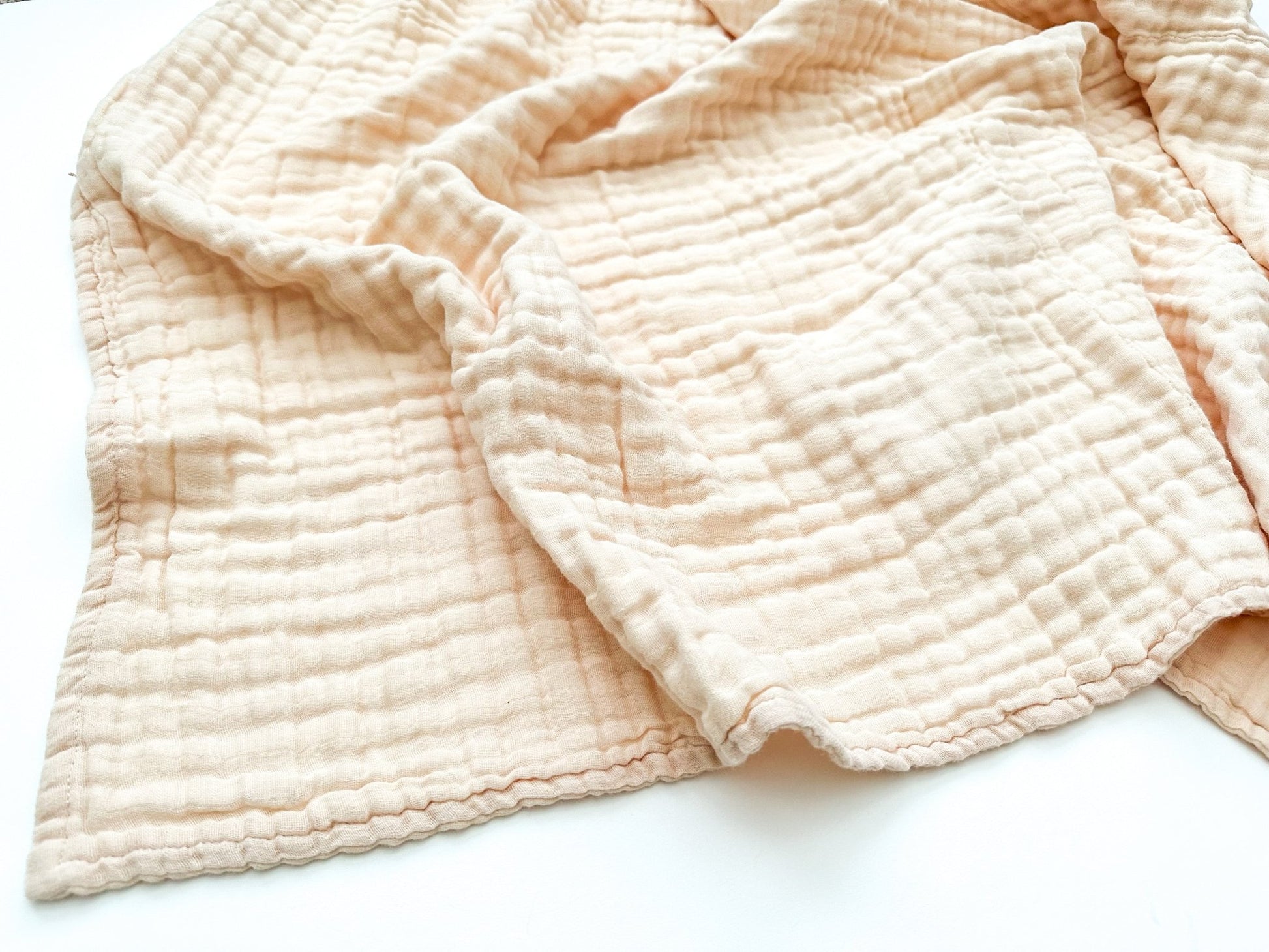 6-Layer Swaddle Blanket - Apricot - Harp Angel Boutique