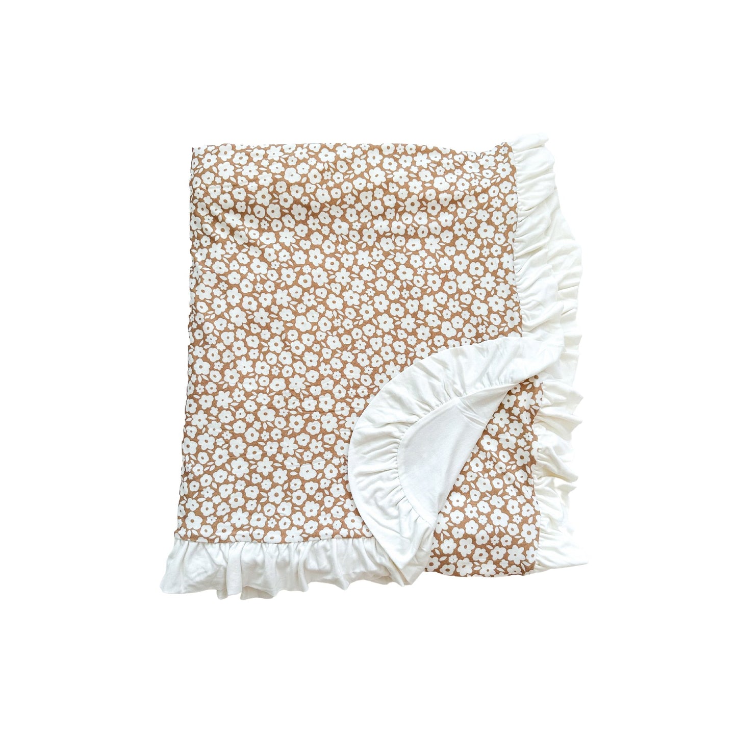 Bamboo Blanket - Mocha Ditsy Floral - Harp Angel Boutique