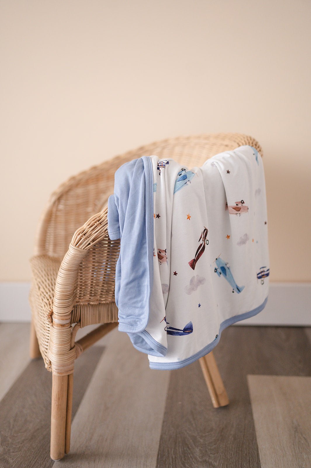 Bamboo Blanket - Vintage Airplane - Harp Angel Boutique