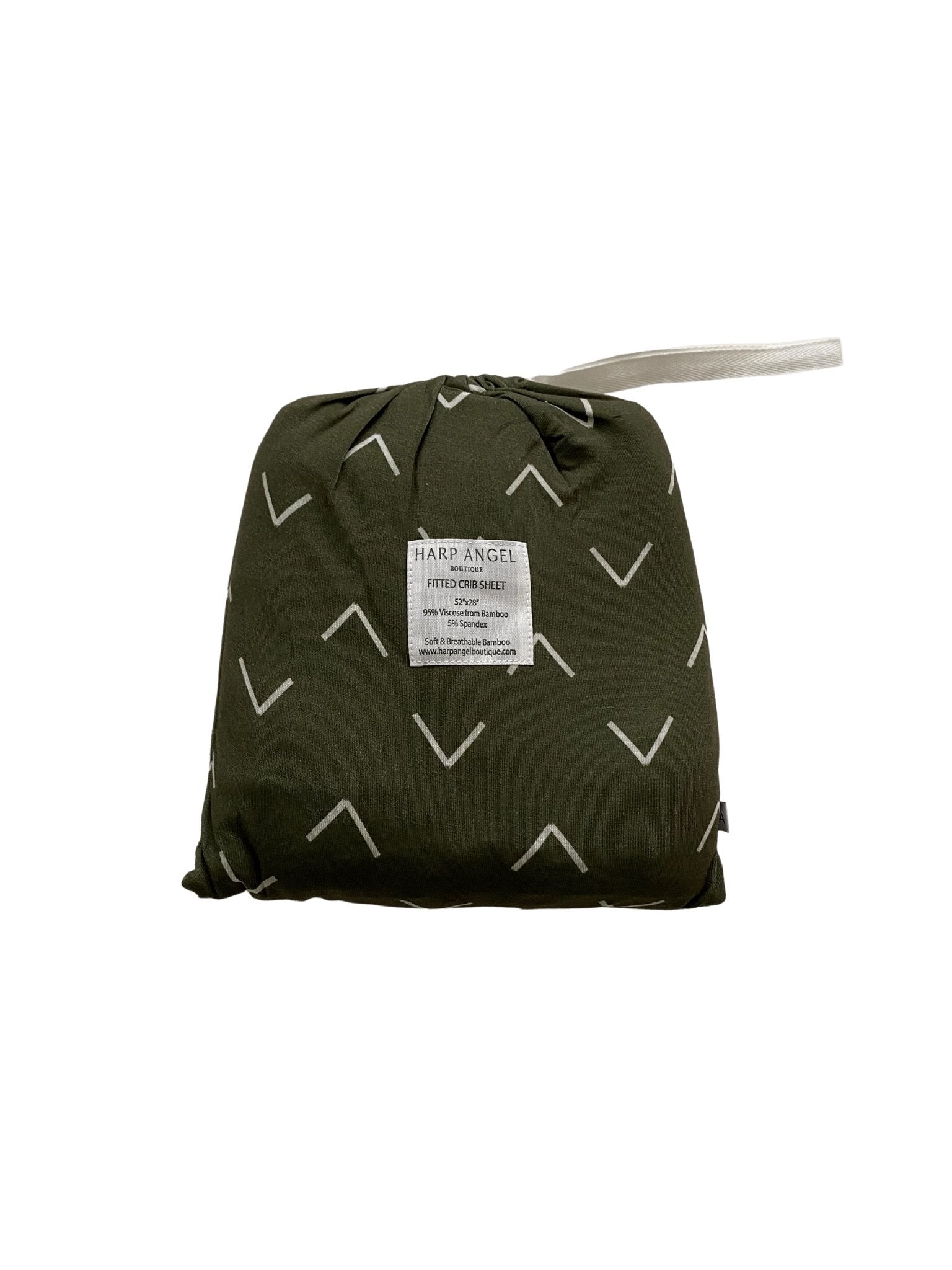 Bamboo Premium Fitted Crib Sheet - Green Arrow - Harp Angel Boutique