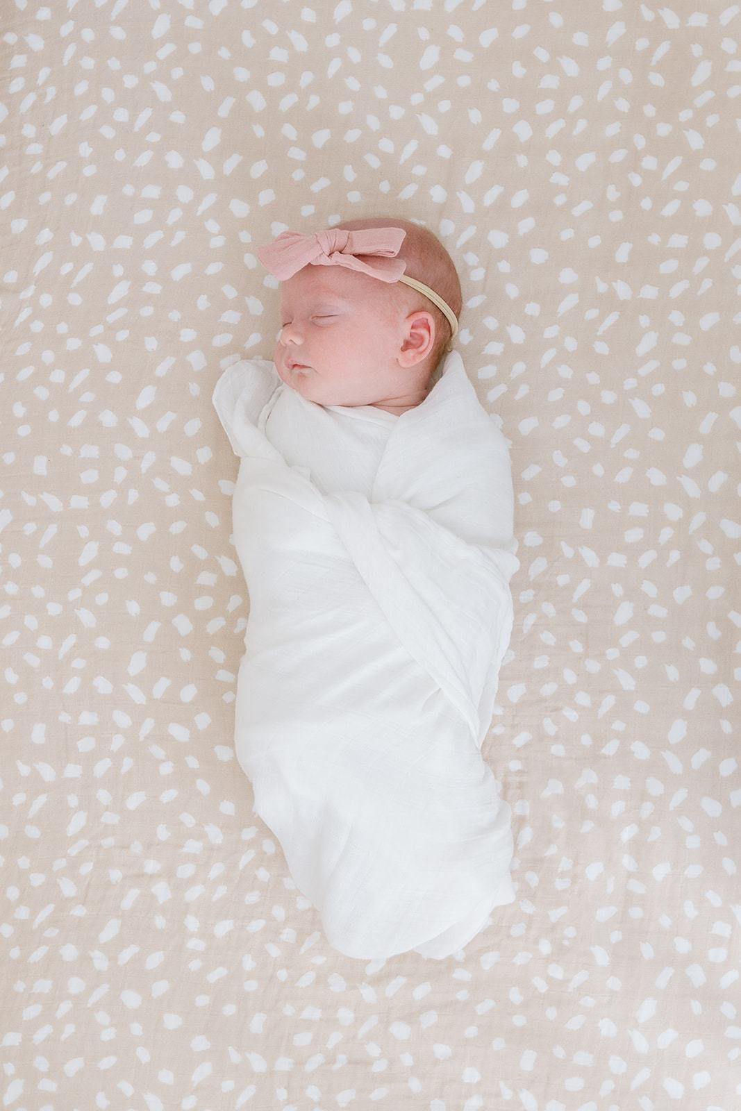 Bamboo Premium Fitted Crib Sheet - Sand Spotted - Harp Angel Boutique