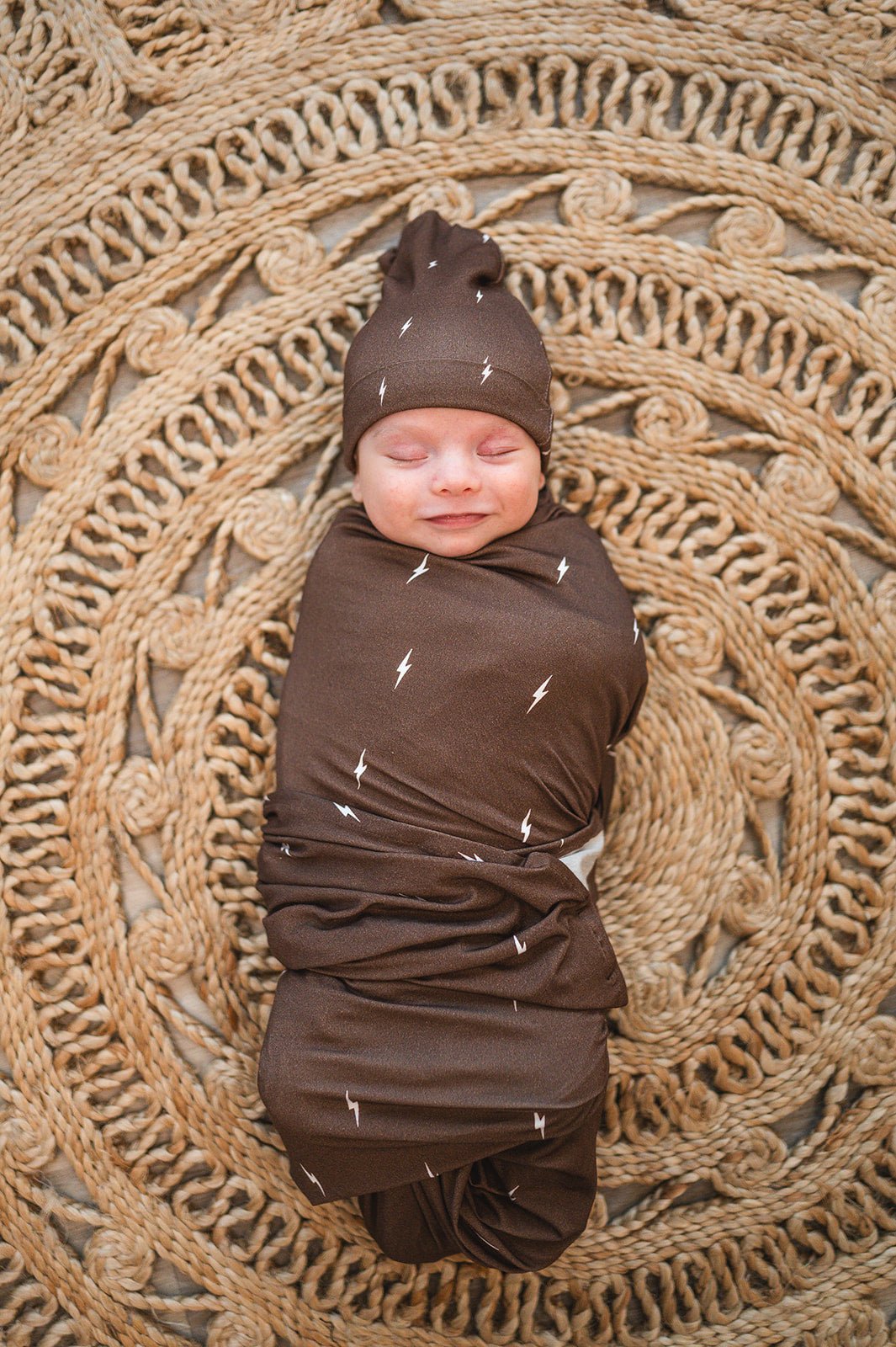 Bamboo Stretch Swaddle - Brown Lightning - Harp Angel Boutique