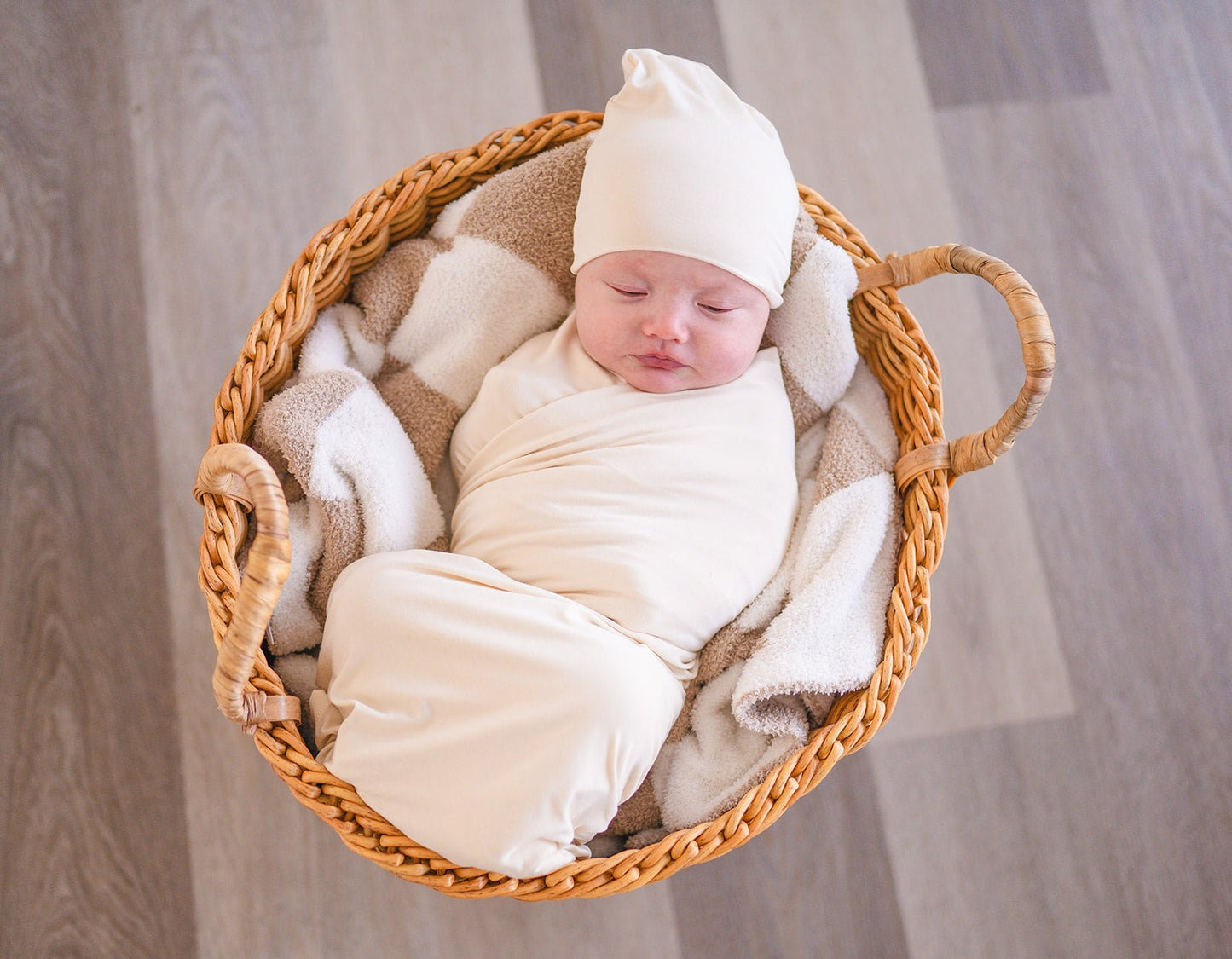 Bamboo Stretch Swaddle - Cream - Harp Angel Boutique