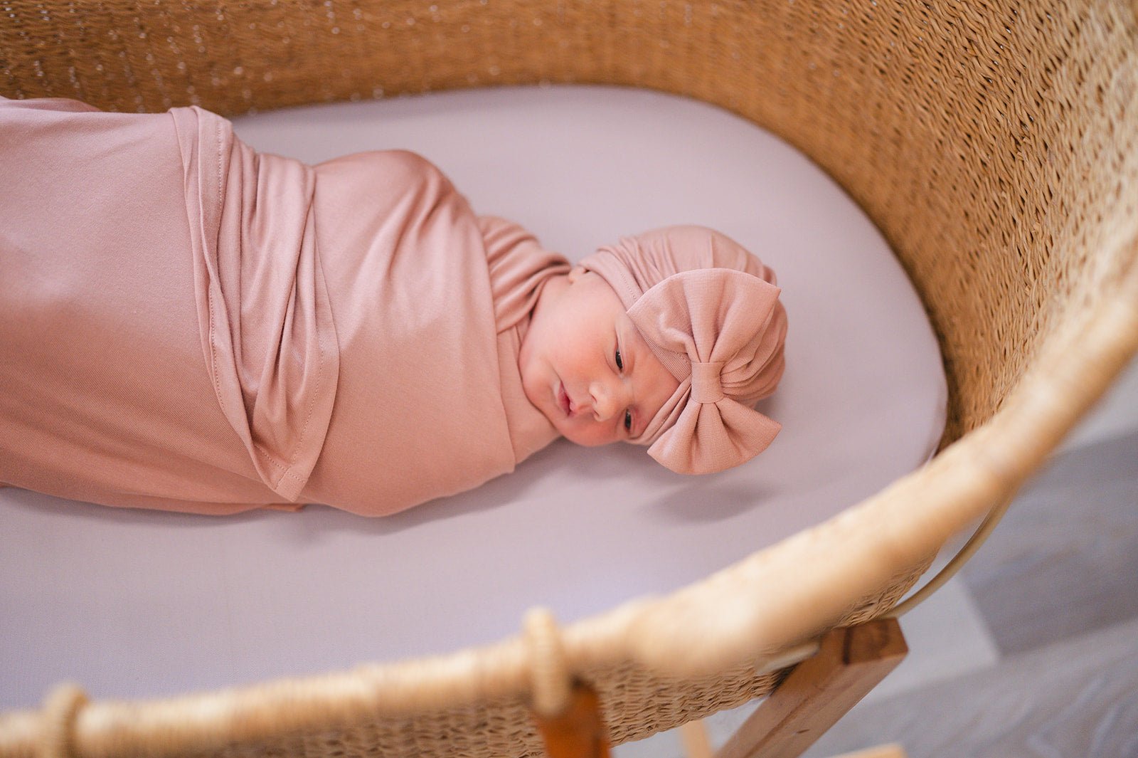 Bamboo Stretch Swaddle - Dusty Pink - Harp Angel Boutique