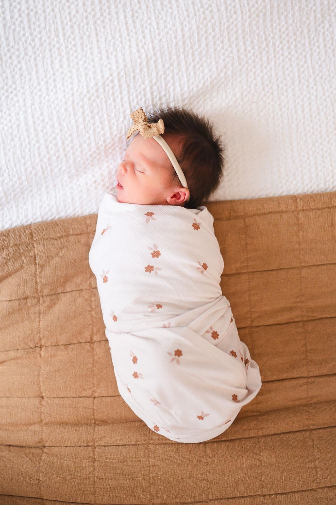 Bamboo Stretch Swaddle - Fleur - Harp Angel Boutique