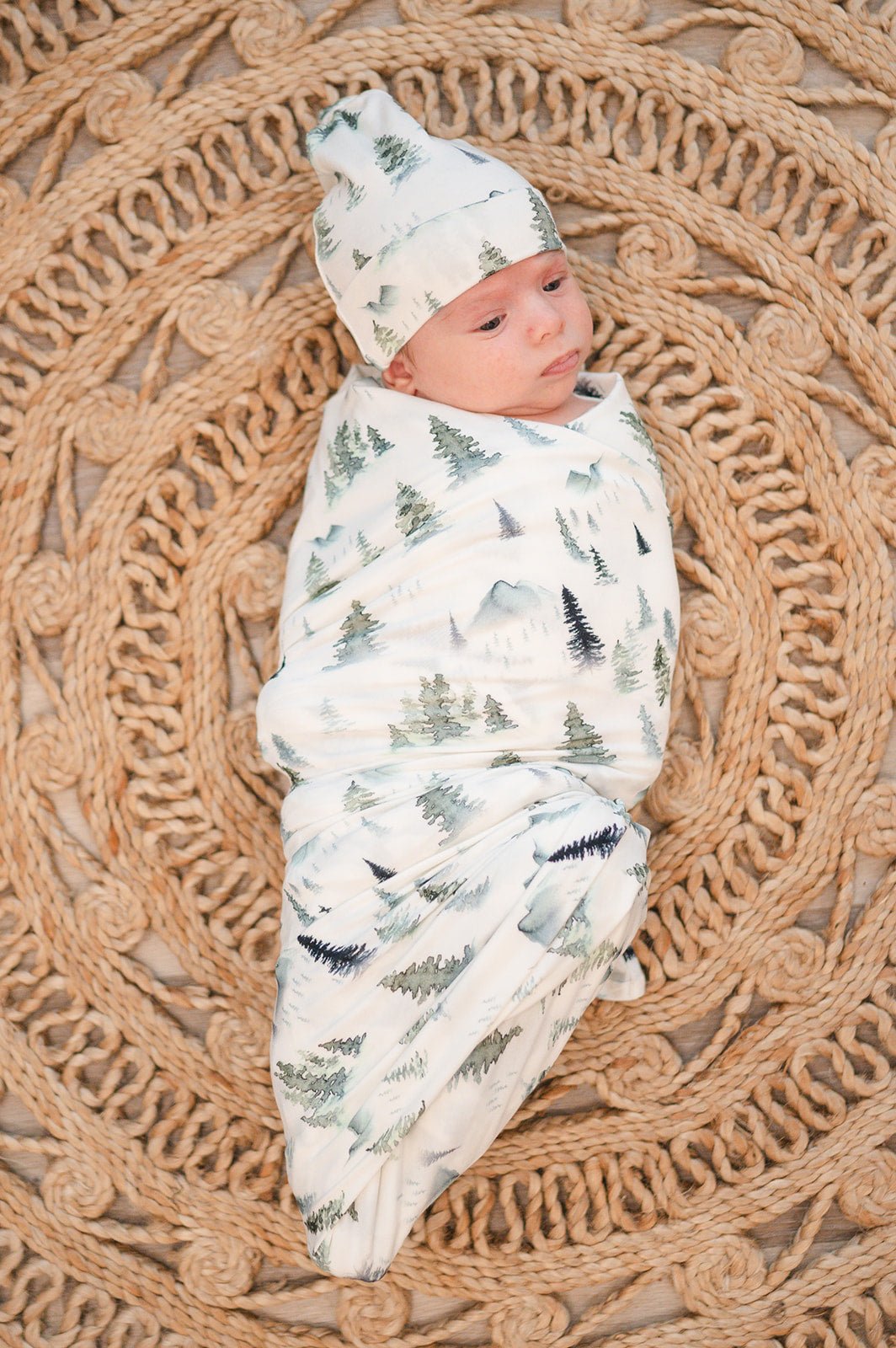 Bamboo Stretch Swaddle - Green Forest - Harp Angel Boutique