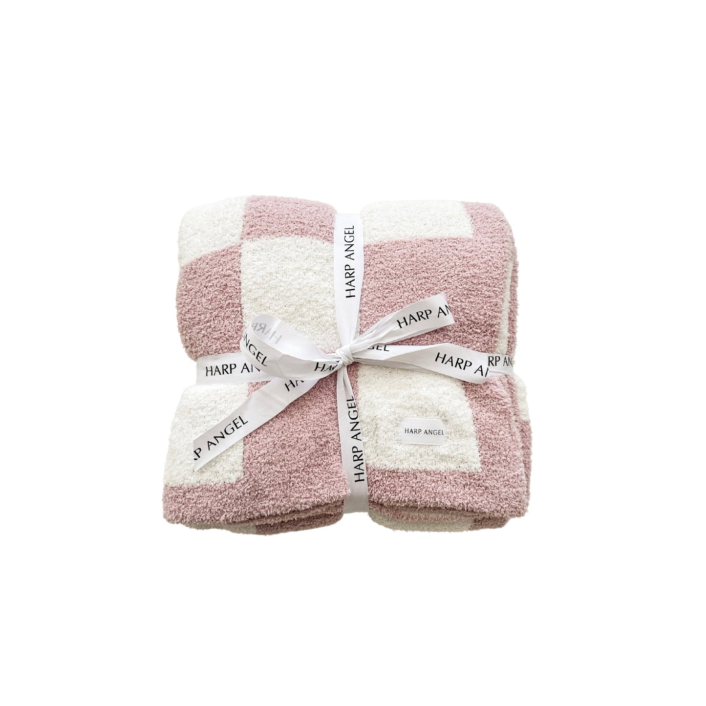 Organic Knitted Baby Blanket - Neutral Checkered - Harp Angel Boutique