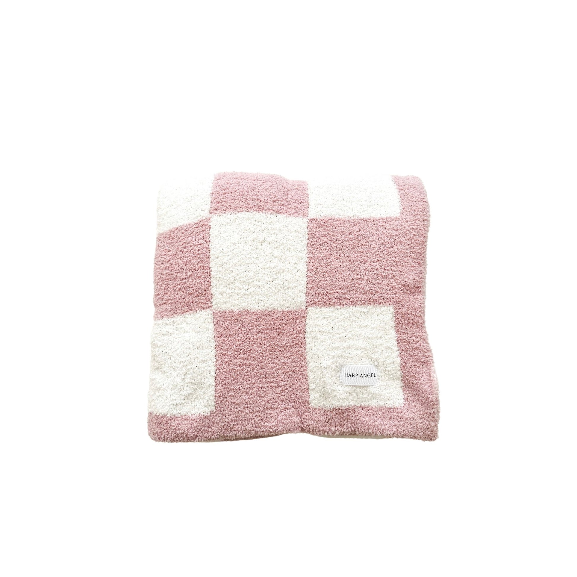 Checker Blanket - Pink/White - Harp Angel Boutique