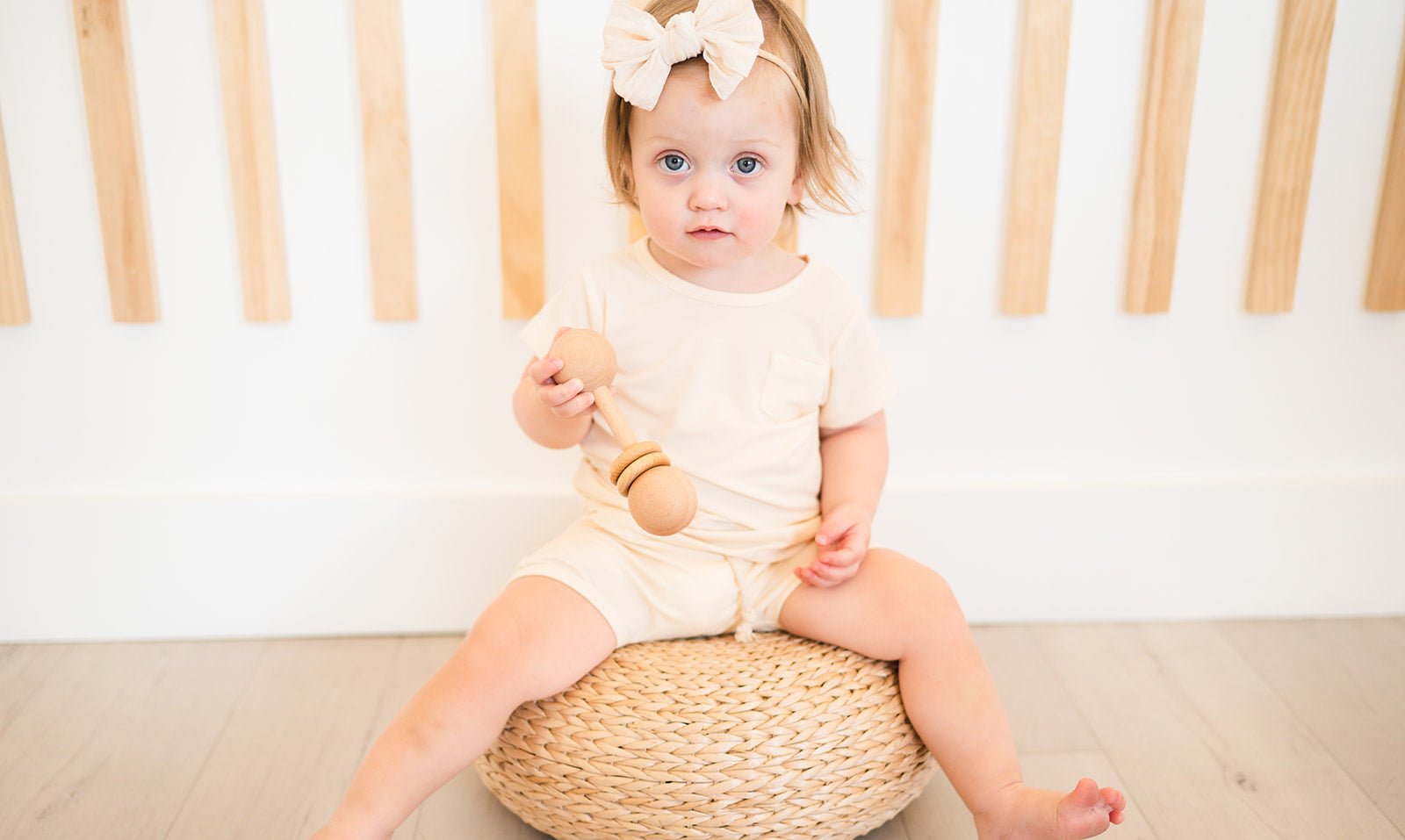 Cream Chiffon Knot Bow Headband Harp Angel Boutique