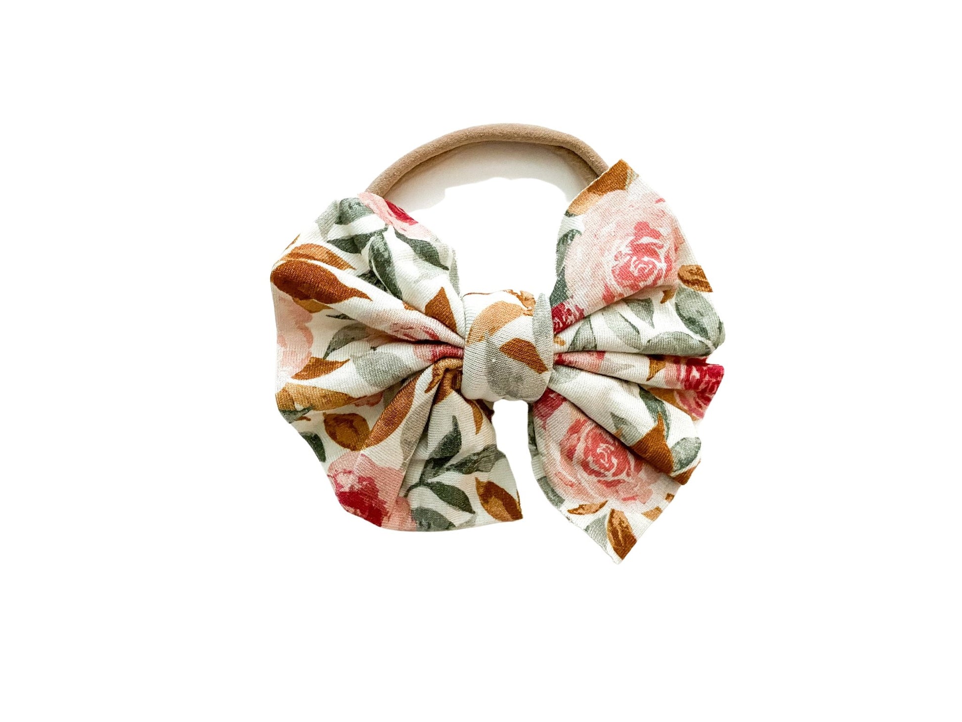 Dusty Pink Floral Knot Bow Headband - Harp Angel Boutique