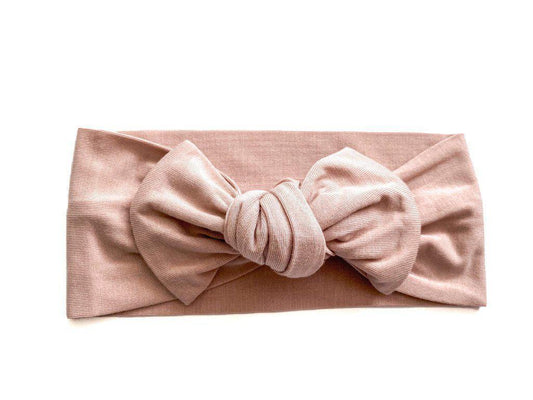 Dusty Pink Baby Bow Headband - Harp Angel Boutique
