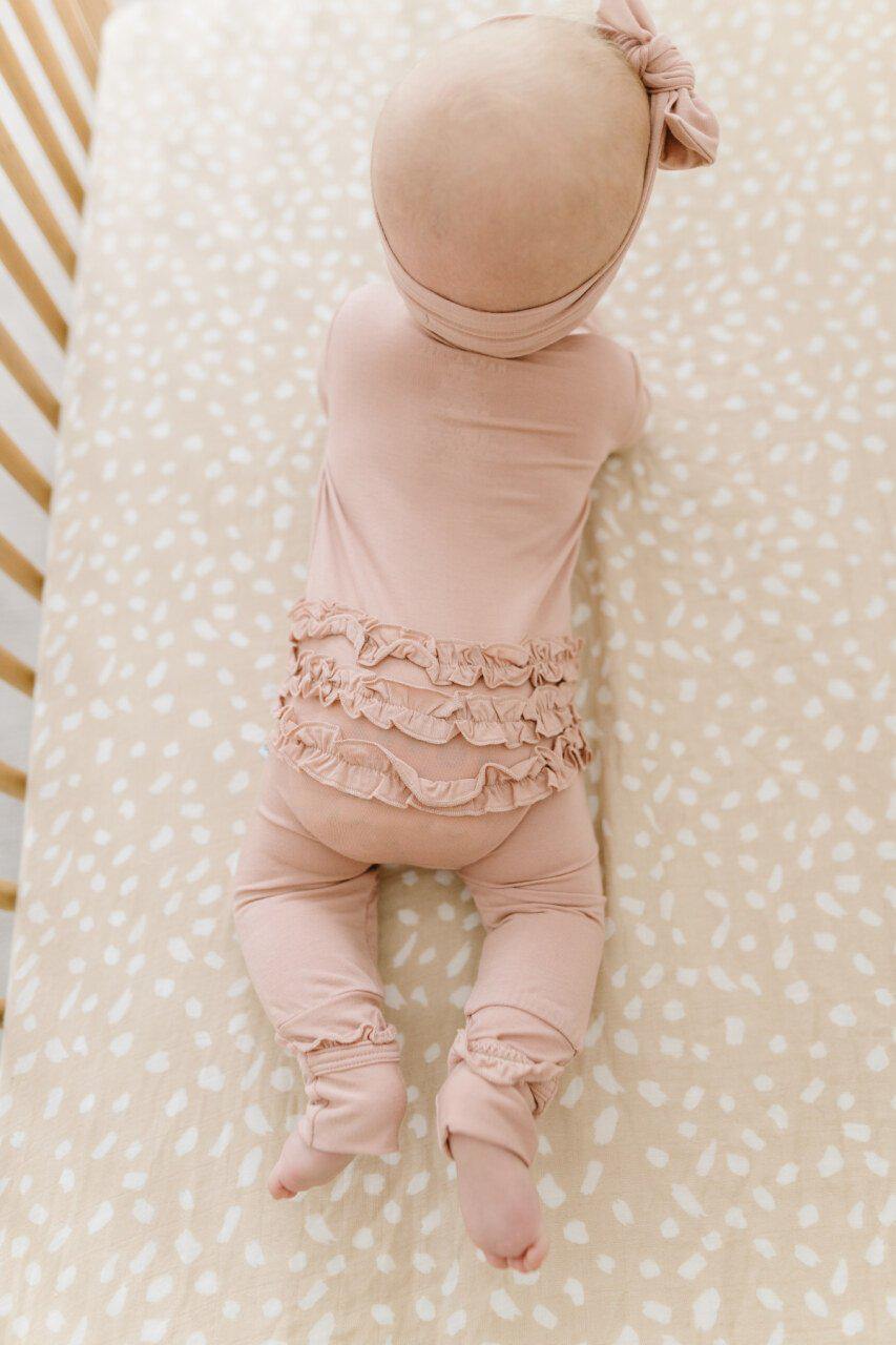Dusty Pink Ruffle Zipper Outfit - Harp Angel Boutique