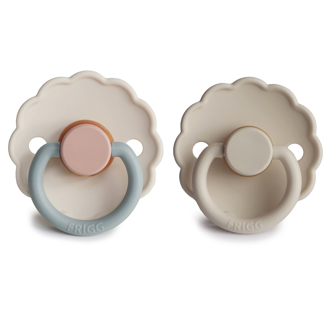 FRIGG Daisy Natural Rubber Pacifier Colorblock (Cotton Candy/Sandstone) - Harp Angel Boutique