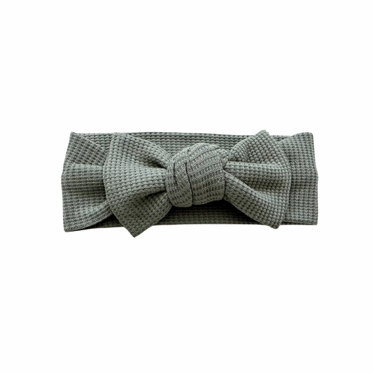 Jade Waffle Baby Bow Headband