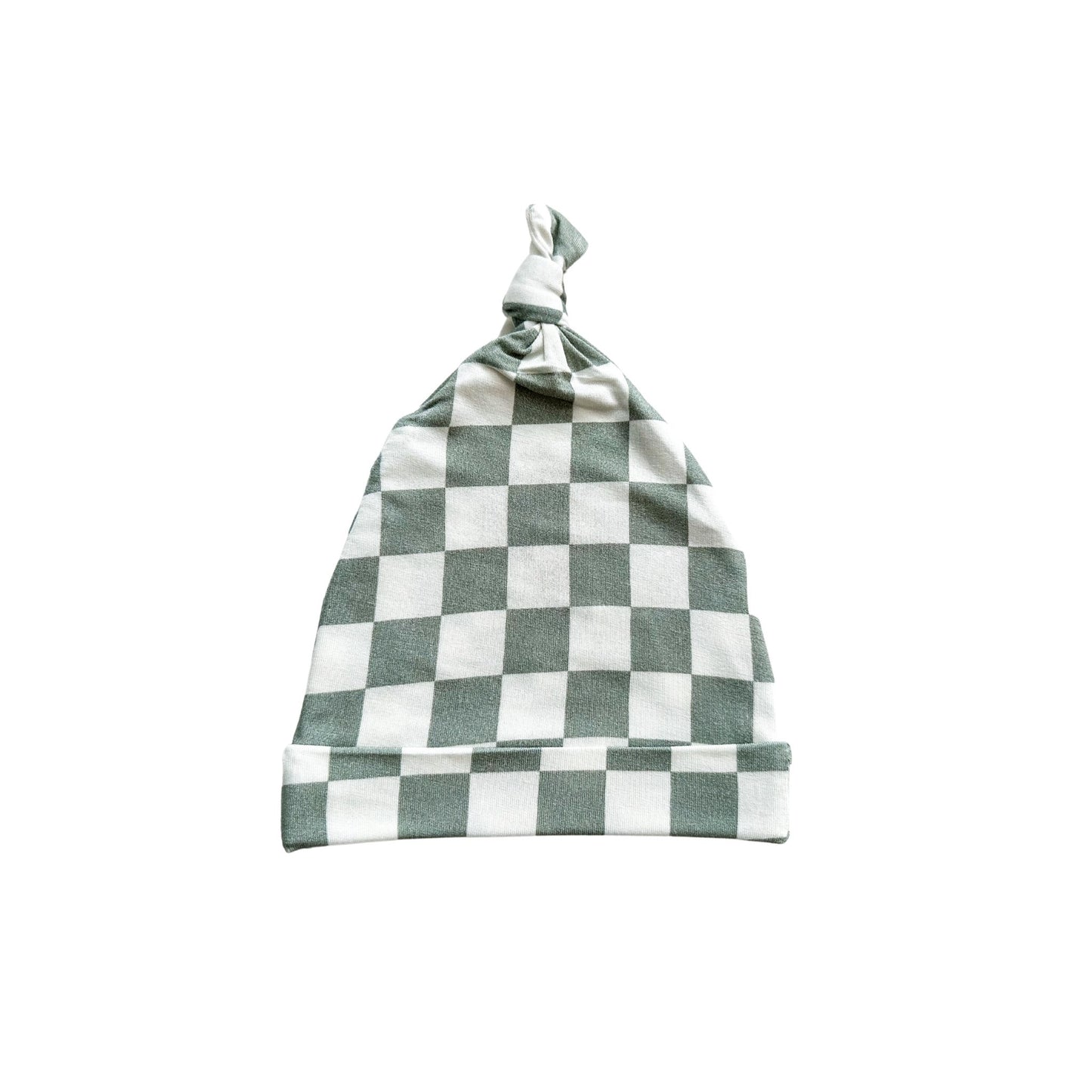 Knot Hat - Jade Checkered - Harp Angel Boutique