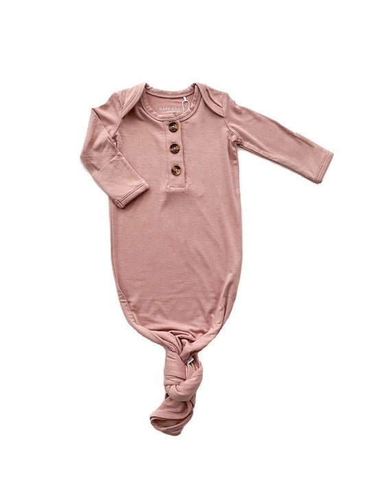 Knotted Baby Gown - Dusty Pink - Harp Angel Boutique