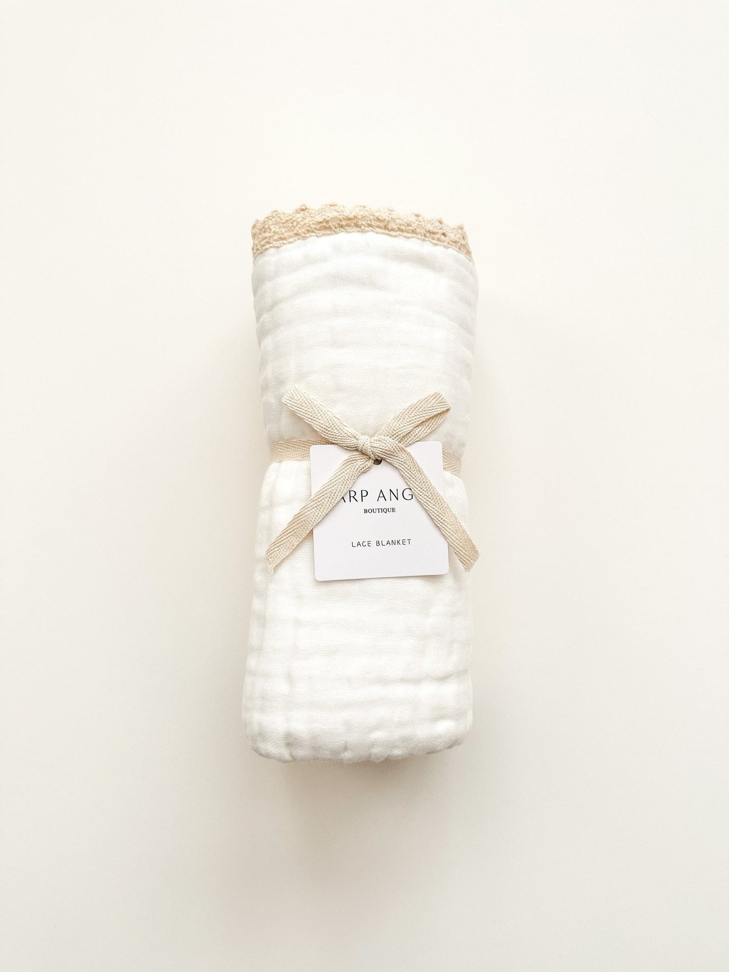 Lace 6-Layer Swaddle Blanket - White - Harp Angel Boutique