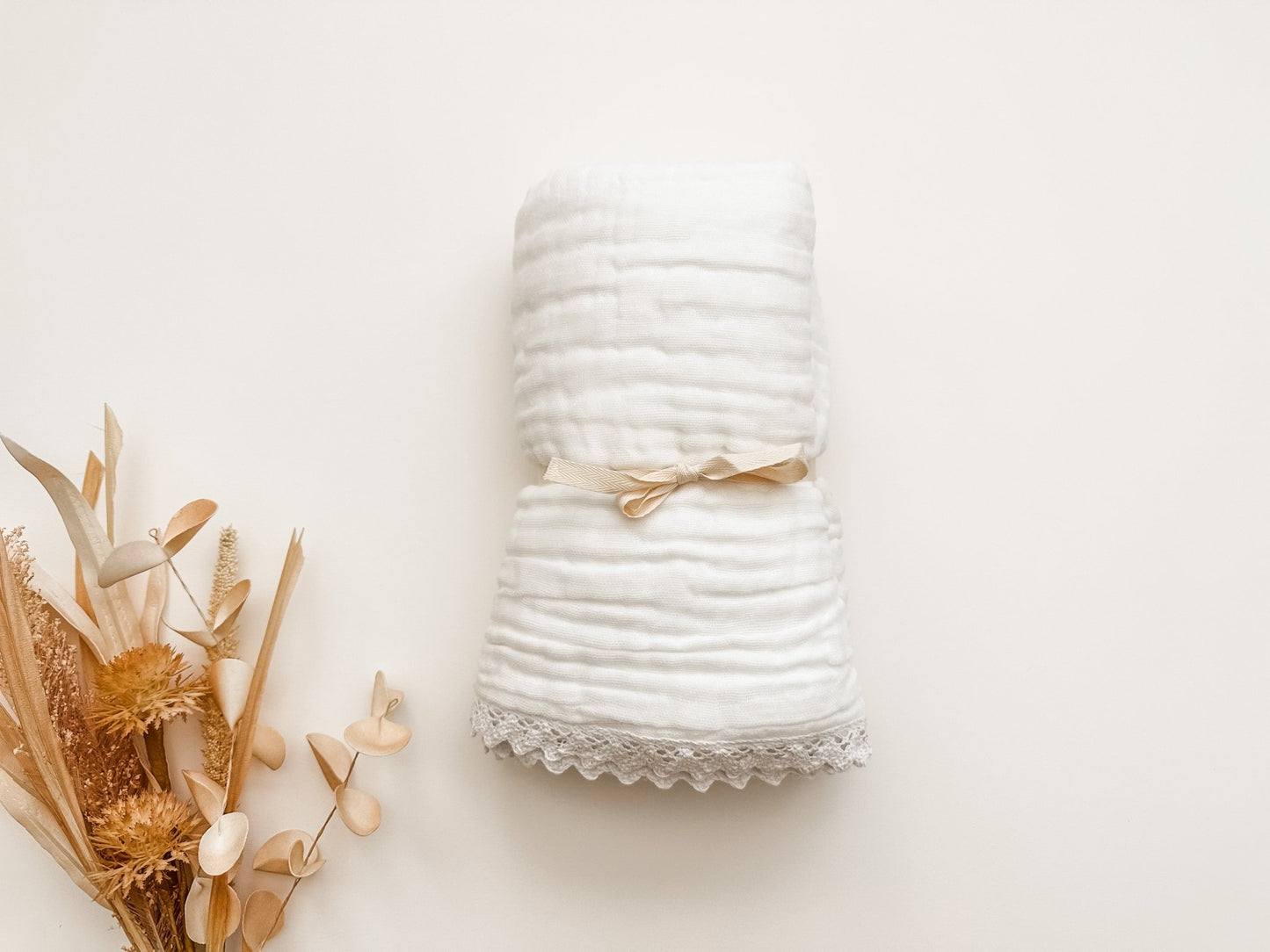 Lace Swaddle Blanket - White - Harp Angel Boutique