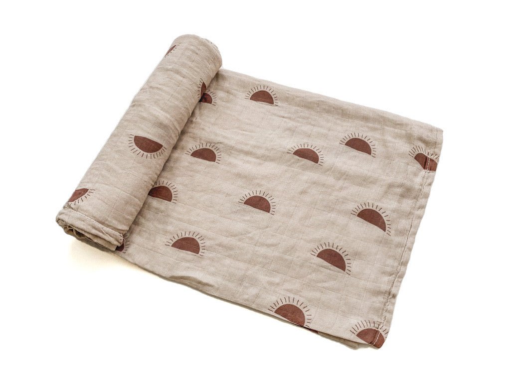 Neutral Sunset Muslin Swaddle Blanket - Harp Angel Boutique