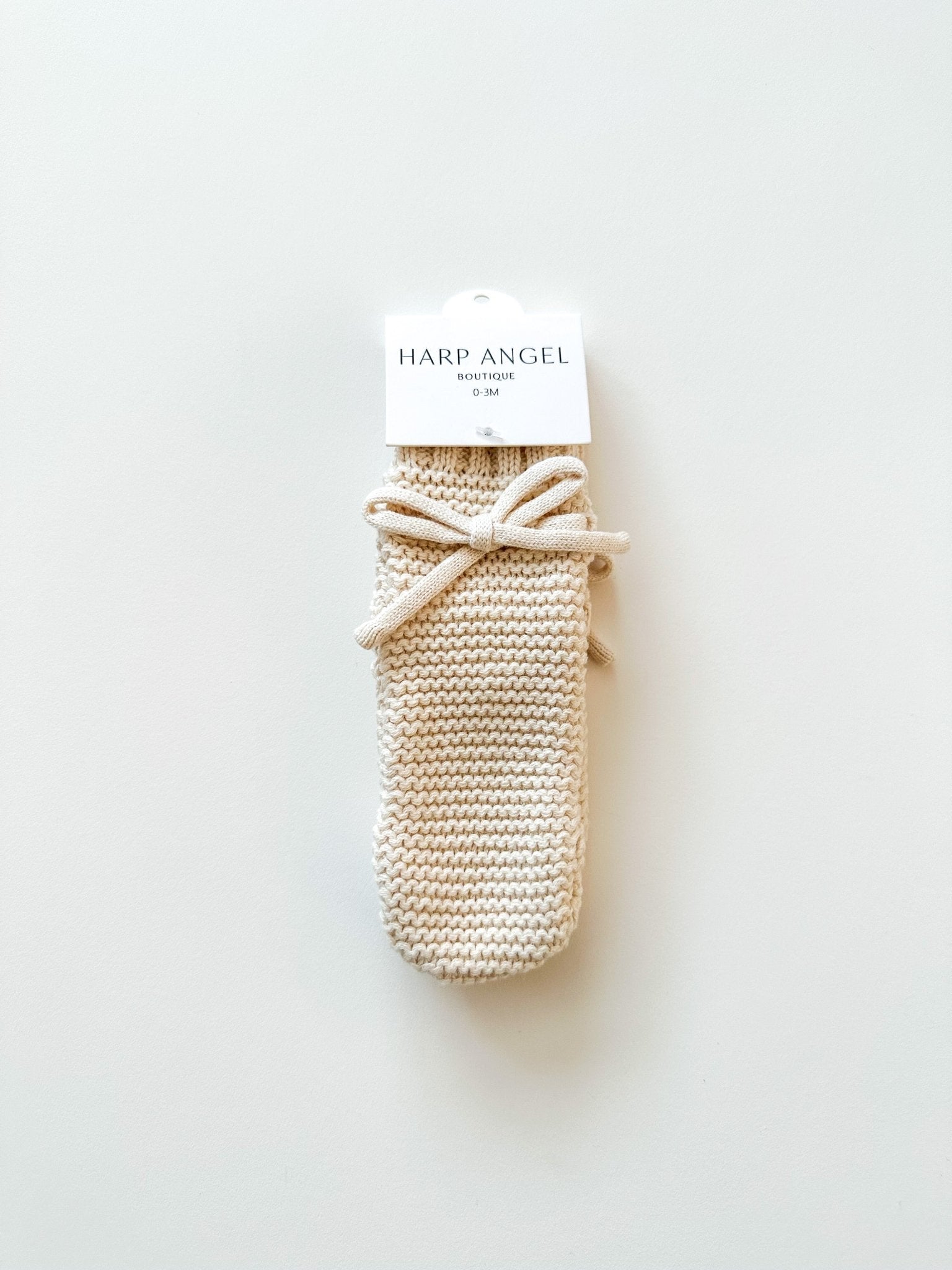 Organic Knit Booties - Cream - Harp Angel Boutique