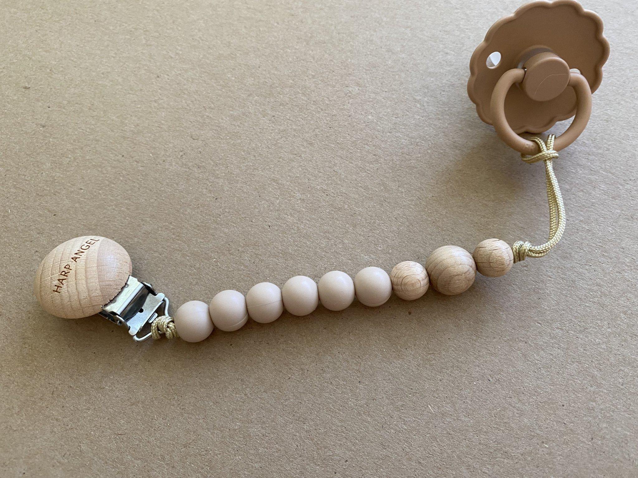 Pacifier Clip Harper Tan